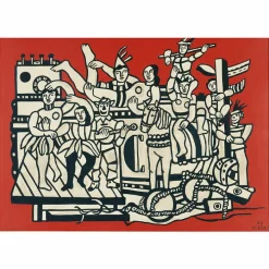 Affiche Fernand Léger - La Grande Parade sur fond rouge, 1953