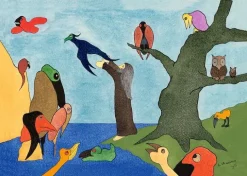 Ancien Testament « Dieu crée les oiseaux », N°9, 1921 (panneaux acryliques)