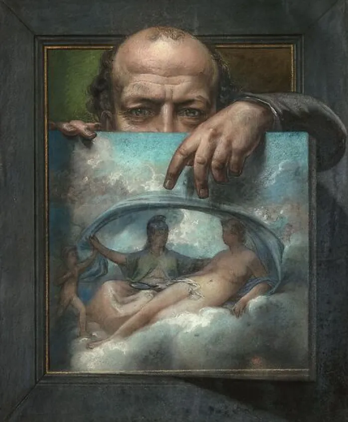 Autoportrait en trompe-l’oeil (détail) (toiles encadrées)