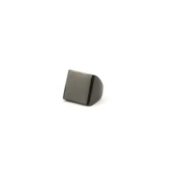Outlet Bague carrée en corne noire unie M Bagues