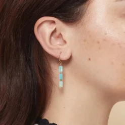 Clearance Boucles d'oreille pendantes Antiques avec pierres azur Boucles D'Oreilles