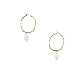 Boucles d'oreilles Créoles Perles de la Reine