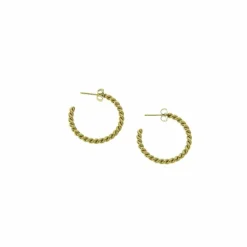 Boucles d'oreilles demi créoles torsadées