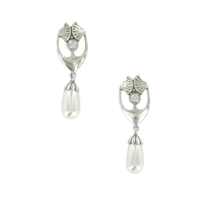 Boucles d'oreilles Gingko Art nouveau