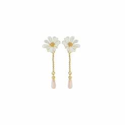 Boucles d'oreilles pendantes Fleur Blanche Berthe Morisot - Les Néréides X musée d'Orsay