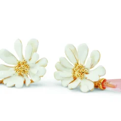 Boucles d'oreilles pendantes Fleur Blanche Berthe Morisot - Les Néréides X musée d'Orsay