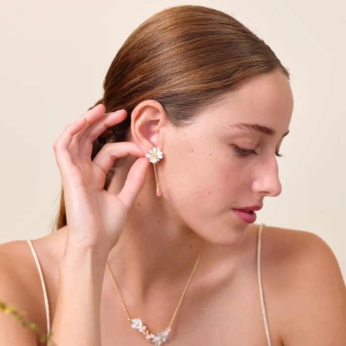 Boucles d'oreilles pendantes Fleur Blanche Berthe Morisot - Les Néréides X musée d'Orsay