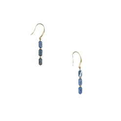 Boucles d'oreilles pendantes Antiques avec pierres bleues