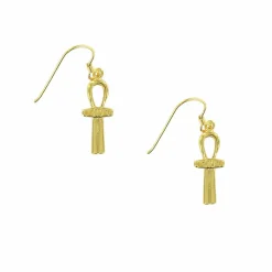 New Boucles d'oreilles Signe de vie - Plaqué or Boucles D'Oreilles