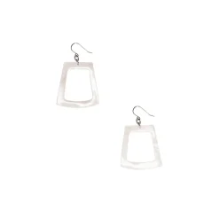 Clearance Boucles d'oreilles Trapèze en nacre blanche - L'Indochineur Boucles D'Oreilles