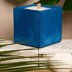 Online Bougie Cube - Béton Bleu 250g Senteurs