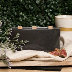 New Bougie 3 mèches - Béton Anthracite 350g Senteurs