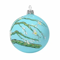 Sale Boule de Noël à paillettes Vincent van Gogh - Amandier en fleurs Décorations De Noël