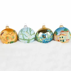 Sale Boule de Noël à paillettes Vincent van Gogh - Amandier en fleurs Décorations De Noël