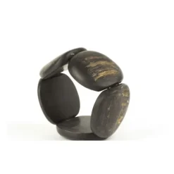 Outlet Bracelet articulé Galets en corne noire mate Bracelets