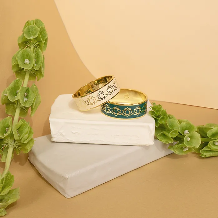 Bracelet Nymphéas graphique Blanc sable