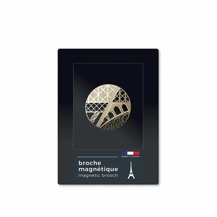 Broche magnétique Tour Eiffel Architecturale dorée - tout simplement,