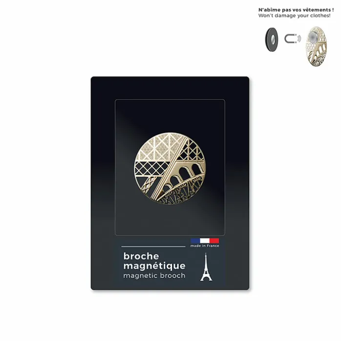 Broche magnétique Tour Eiffel Architecturale dorée - tout simplement,
