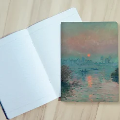Cahier Claude Monet - Soleil couchant sur la Seine à Lavacourt, effet d'hiver, 1880