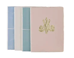 Cahier papier bouilli en cuve - Monogramme de Marie-Antoinette - Beige