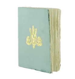 Cahier papier bouilli en cuve - Monogramme de Marie-Antoinette - Céladon
