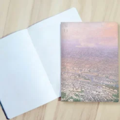 Cahier Victor Navlet - Vue générale de Paris, prise de l'Observatoire, en ballon, 1855