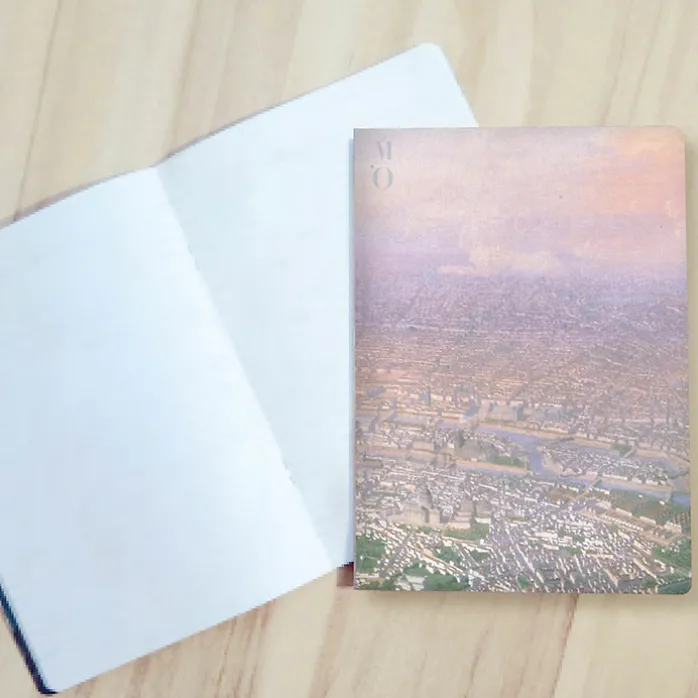 Cahier Victor Navlet - Vue générale de Paris, prise de l'Observatoire, en ballon, 1855