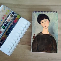 Carnet de croquis 30 feuilles Amedeo Modigliani - La chevelure noire, dit aussi Jeune fille brune assise, 1918 Cahiers Et Carnets