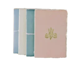 Carnet papier bouilli en cuve - Monogramme de Marie-Antoinette - Bleu