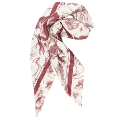 Hot Carré de soie 90x90cm - Herbier du roi Rouge - Maison Baluchon Foulards, Étoles, Châles