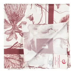 Hot Carré de soie 90x90cm - Herbier du roi Rouge - Maison Baluchon Foulards, Étoles, Châles
