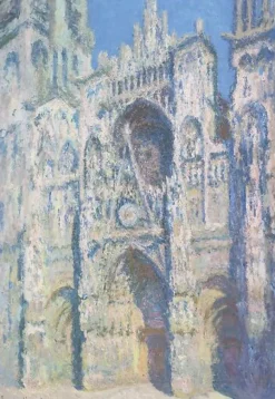 Cathédrale de Rouen, le portail et la tour Saint Romain, plein soleil, harmonie bleue et or (affiches d'art encadrées)