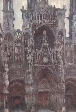 Cathédrale de Rouen, le portail vue de face, harmonie brune (panneaux aluminium)