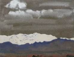 New Chaîne de montagnes enneigées le soir (affiches d'art encadrées) Affiches D'Art Encadrées