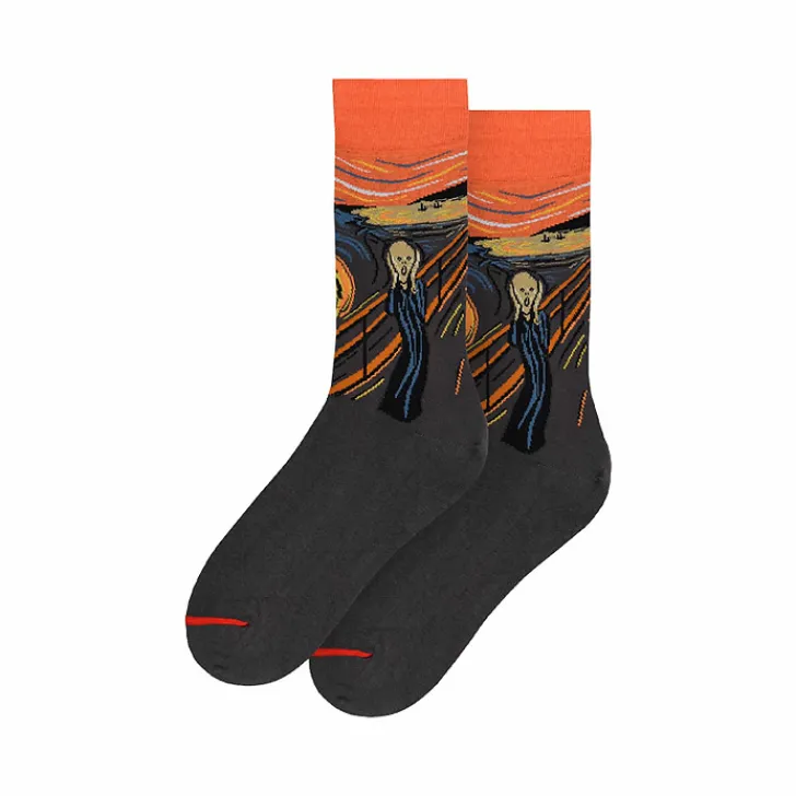Hot Chaussettes Edvard Munch - Le Cri - Orange Chaussettes