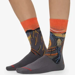 Hot Chaussettes Edvard Munch - Le Cri - Orange Chaussettes