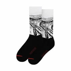 Outlet Chaussettes Edvard Munch - Le Cri - Noir et blanc Chaussettes