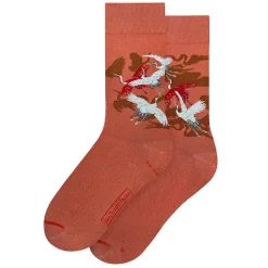 Chaussettes Haori de femme avec grues blanches et rouges 36-40 Chaussettes