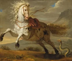 Cheval effrayé par un serpent (panneaux aluminium)