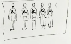 Cinq personnages à la faucille et au marteau (panneaux acryliques)