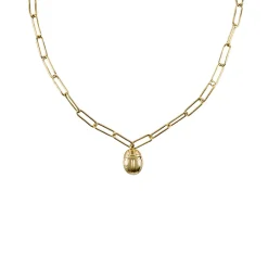 Sale Collier avec chaîne maille trombone - Pendentif Scarabée Colliers Et Pendentifs