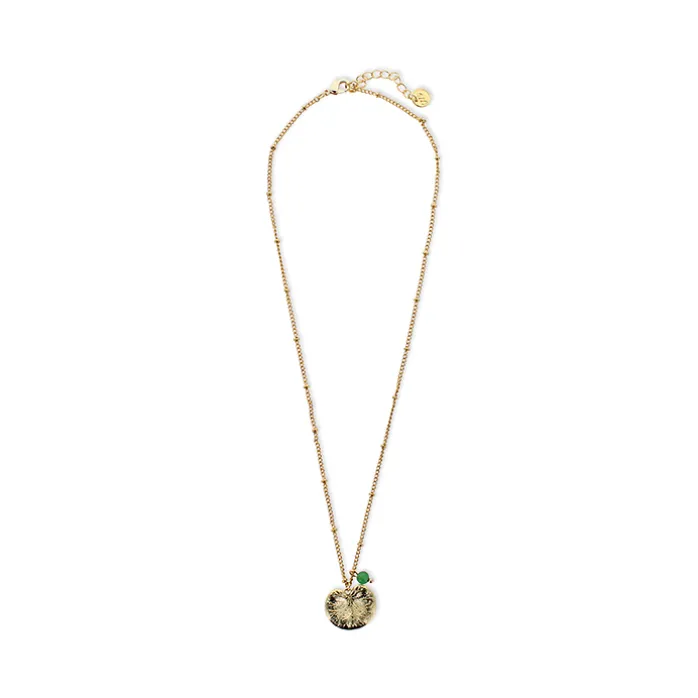 Collier court Nymphéa Perle en aventurine - Les Cleias