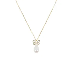 Collier Nœud "à l'égaré" et perle baroque