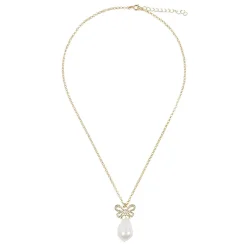 Collier Nœud "à l'égaré" et perle baroque