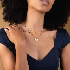 Collier à pampilles bleu turquoise Nymphéa - Les Cleias
