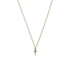 Collier-pendentif Égyptien Croix de vie - Chaîne boules 60cm