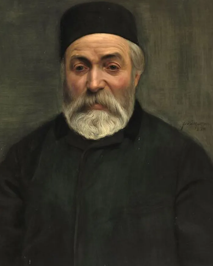 Concierge ou portrait d'un homme à barbe grise (panneaux aluminium)