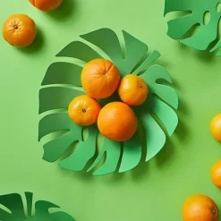 Corbeille à fruits en métal Monstera Vert - Balvi