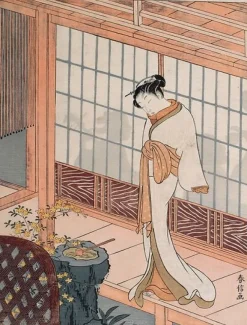 Hot Courtisane sur l'engawa (toiles sans cadre) Toiles Sans Cadre