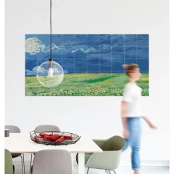 Décoration murale Vincent van Gogh - Champ de blé sous un ciel orageux - 160x80 cm Art De La Maison